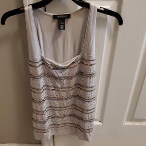 White House Black Market Sequin Embellished Tank Top